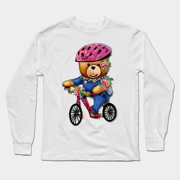 Bike Riding Long Sleeve T-Shirt by KC Morcom aka KCM Gems n Bling aka KCM Inspirations